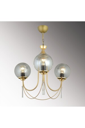 MNZ-Antique Poppy 3 قطع مدخنة كرة الأرض الزجاج الفاخرة للأعلى واجهة شمعة الحجر الكريستال SNSZ8111010 - SONSUZ AYDINLATMA&AVİZE