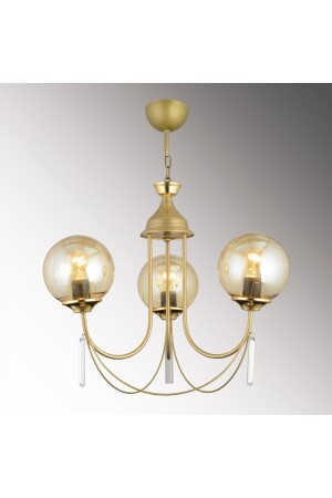 MNZ-Antique Poppy 3 قطع عسل كرة الزجاج فاخرة رأسًا فوقًا شمعة الحجر الكريستال SNSZ81110106 - SONSUZ AYDINLATMA&AVİZE