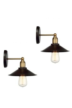 MNZ-Antique Retro Rustic Sconce مع رأس معدني قديم، 2 قطع LMBDR0099-1BLKGOLDKONEICAPLIK1 - Lambadar