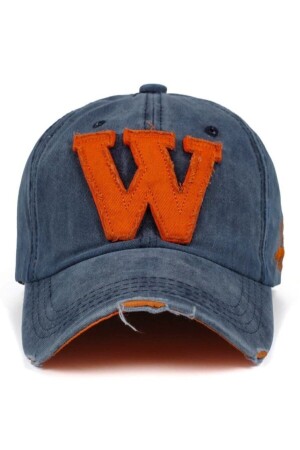 طراز MNZ-Antique طلاء طلاء بحرية زرقاء W Hat TYC00162743806 - Orçun Özkarlıklı