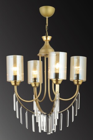 MNZ-Antique Waterfall 4-Plus النوافذ الزجاجية الفاخرة للأعلى واجهة شمعة الحجر الكريستال 811105 - SONSUZ AYDINLATMA&AVİZE