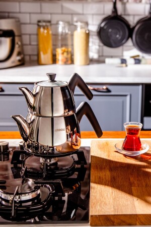 MNZ-Aquamarine Aquamarine متوسط الحجم وعاء الشاي الأسود المقبض AQU-4615 - Amboss