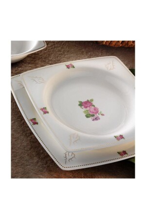 MNZ-Ar 30049 بريسجيه البورتسلين العظم 83 قطعة عشاء مجموعة 58YTK011003 - Aryıldız