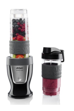 MNZ-AR1032 Shake'n Take شخصية خلاط السموثي - أسود (300 واط - 2 زجاجات) - Arzum