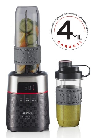 MNZ-AR1148 Shake'N Take Dream شخصية 500 واط مخلوطات السموثي - أسود - Arzum
