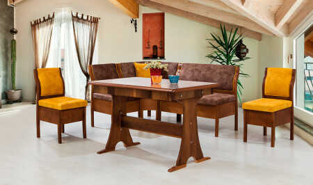 مجموعة زاوية المطبخ من MNZ-Aras - براون - Cadde Yıldız