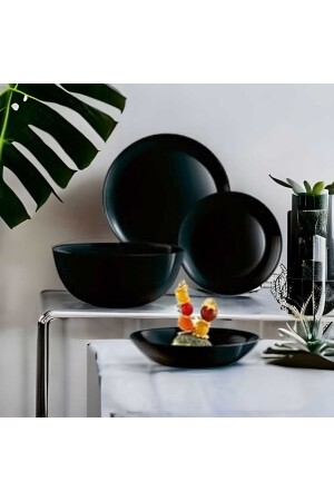 MNZ-Arcopal Zelie Black 36 قطعة عشاء مجموعة 6 أشخاص AB30568 - Luminarc