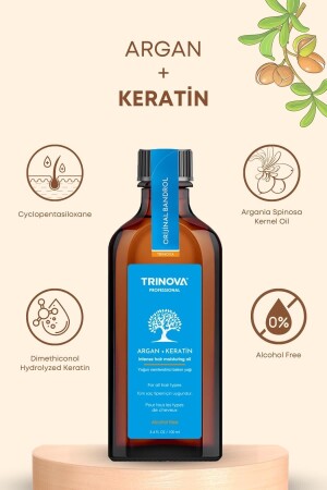 زيت MNZ-Argan Keratin Oil & Repair Care Oil للشعر الضعيف والضرر - Trinova