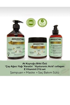 MNZ-Argentına كيراتين و أورغان زيت 3 قطع مجموعة رعاية الشعر - Argentina Keratin