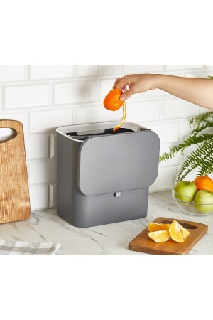 MNZ-Arispa Origa وظيفي غطاء حمام ومطبخ علبة القمامة مع الخزانة والجدار الجدارية 15 Lt Aris-5242 - EARABUL