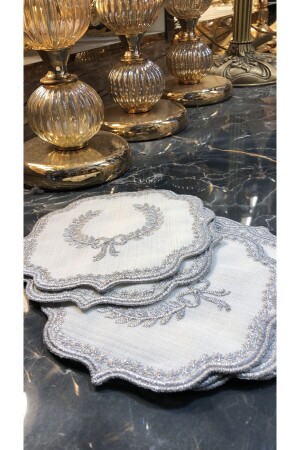 كريم MNZ-Arma رمادى 6 قطع كوكتيل القهوة عرض النابكين Maraş طلاء الذهب طلاء الجاردينيا عرض كوب ArmaKokteylms - Bonny Home