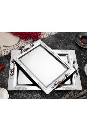 MNZ-Armoni Gümüş Sultan 2 قطعة حلوى الخدمة وخزانة الشاي SLT 02 - ÖZBURAK