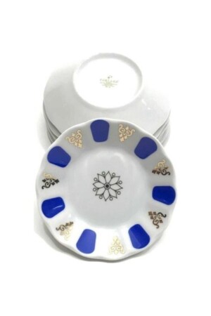 MNZ-Arow البورتسلين الأزرق والأبيض مقهى النموذج 6 قطع الشاي لوحة مقهى النموذج 6 قطع لوحة الشاي الأزرق والأبيض - Porland