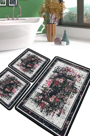 فرشة حمام MNZ-Arrosa Djt مجموعة من 3 فرشات حمام غسيل غير زلق - Chilai Home