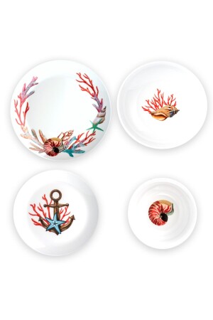 MNZ-Arthea، مجموعة من لوحات الميلامين البحرية تحت الماء غير المنزلة، لـ 6 أشخاص KUTSU46 - Sherenna BytheSea