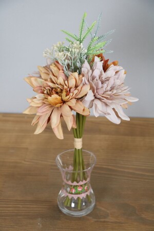 MNZ-Artificial Lux Mini Chrysanthemum Bunch 25 سم سم سمق القهوة - Yapay Çiçek Deposu