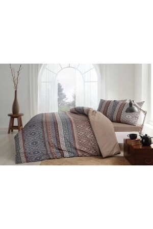 MNZ-Arturo Ranforce King Size Duvet Cover Set Tan 000001000037421003 - Taç