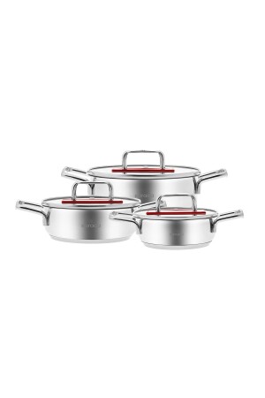 MNZ-Arya إدخال على أساس 6 قطعة Midi الفولاذ المطبخ مجموعة حمراء 153. 03. 08. 2187-1 - Karaca