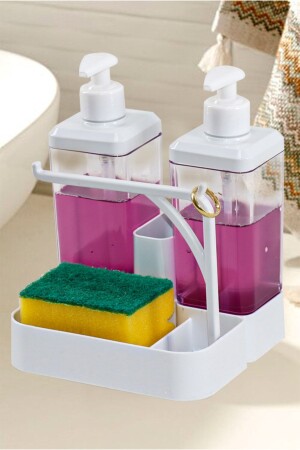 MNZ-As-118 2x350 Ml 2-piece Dispenser Soap Soap with Ring Cloth Hanger and Sponge Chamber 2022ST01300 - Awion