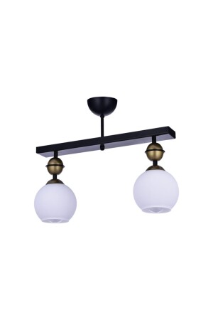 MNZ-Asmalı İnci 2 قطعة زجاج أبيض سقف شمعة (أسود) VK. 1367V - VK HOME AYDINLATMA