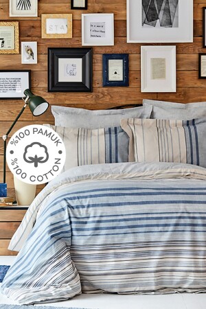 MNZ-Aspen Blue 100% Cotton Double Duvet Cover Set 200 15. 01. 0271 - Karaca Home