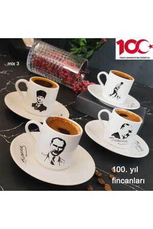 MNZ-Ata 4 شخص كوب قهوة مجموعة Mix-3 HBF-08-KFT-MIX3 - REGNA HOME