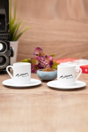 MNZ-Atatürk توقيع كوب قهوة تركية مزدوجة HD-C2001-402BE - Genel Markalar