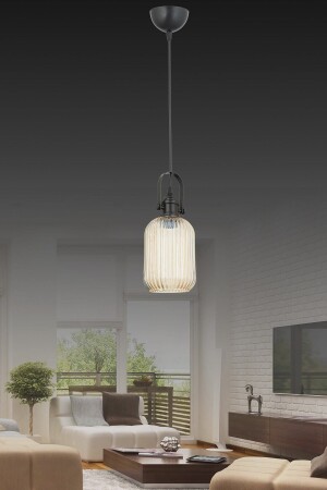 MNZ-Atlas Single عصرية زجاج العسل مدخل القاعة مصباح معلق شمعة ATLAS SINGLE - ESSLİGHT