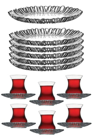 MNZ-Aurora 18 قطعة كعكة الشاي مجموعة 10512-95961 267 Fma269095 Fma294233 UPBND01741 - Paşabahçe