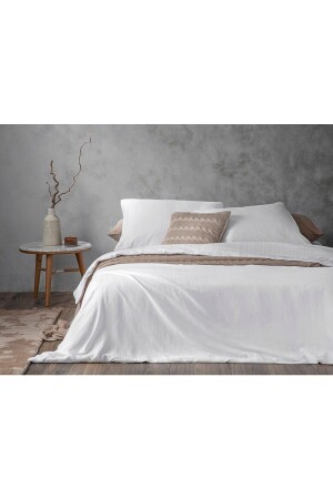 MNZ-Aurora Silky Touch مزدوجة غطاء غطاء القماش مجموعة 200x220 سم بيضاء TYC00600548408 - English Home