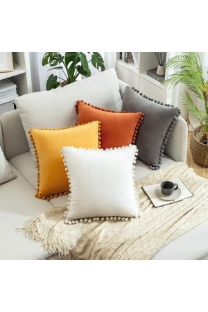 مقعدة المكعبات من سلسلة MNZ-Autumn 4-piece cushion cover مع المكعبات 4 قطع 43 × 43 سم - الرمادي- الكريم- الخردل- الواقي - Bc Home