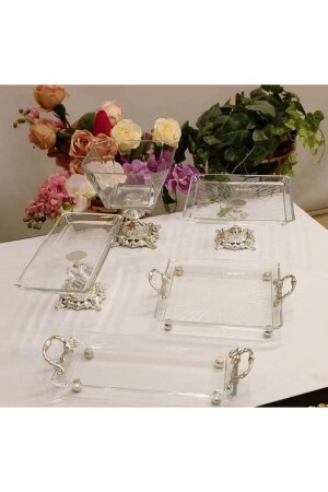 MNZ-Avangard تصميم خاص مجموعة رائعة من 5 عرض رف مع ساقين فضية - Santara