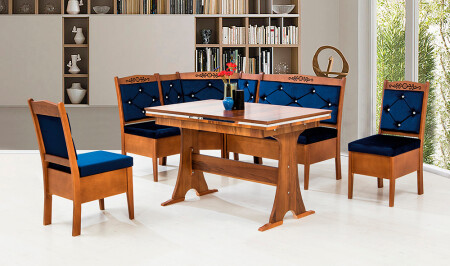 MNZ-Avangarde Kitchen Corner Set المكسر - الأزرق - Cadde Yıldız