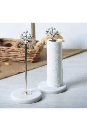 MNZ-Avangarde الرخام القدم المعدني الفضة ورقية حامل المناشف ZH-ZH-122 - Santara