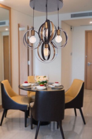 MNZ-Avanos 4-piece عصرية ريترو لامپ العلق المطبخ غرفة المعيشة شمعة 4098-4-BL - Apliqa