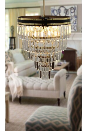 MNZ-Avizade مشاطرة 40 سم كريستال الحجر الفاخرة الشنابل 40 BLKC - MATMAZEL AKSESUAR