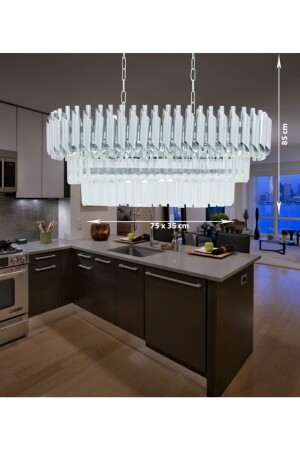 MNZ-Avizade روزا الفضة 75x35 سم فخمة الشنابل مع حجر البلور YGK32 - MATMAZEL AKSESUAR