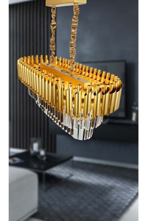 MNZ-Avizade روزا فاركلي الذهب 75x35 سم فانجلي فاخر مع حجر الكريستال YMS75 - MATMAZEL AKSESUAR