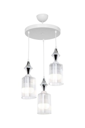 MNZ-Axes Tile Chrome 3-piece Triangle شفاف غرفة المعيشة غرفة الطعام غرفة المعيشة مدخل المطبخ غرفة النوم شمعة MNG. 144806 - manogrup avize aydınlatma