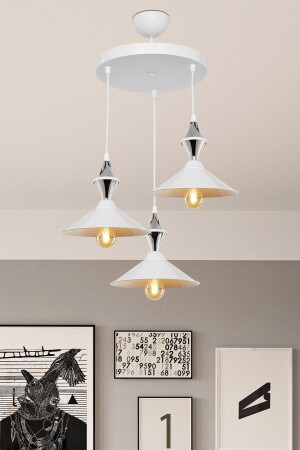 MNZ-Axes White Tray Tile Chrome 3-piece White Yeast TYC00649837638 - manogrup avize aydınlatma