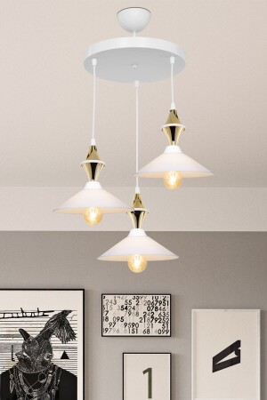 MNZ-Axes White Tray Tile Gold Triple Opal Maya 5253 - manogrup avize aydınlatma