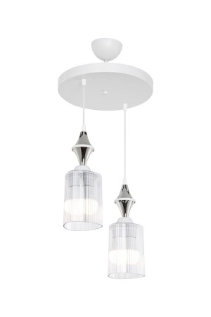 طلاء من طراز MNZ-Axis Chrome 2 Piece Triangle شفاف غرفة المعيشة غرفة الطعام غرفة المعيشة مدخل المطبخ غرفة النوم شمعة MNG. 144506 - manogrup avize aydınlatma