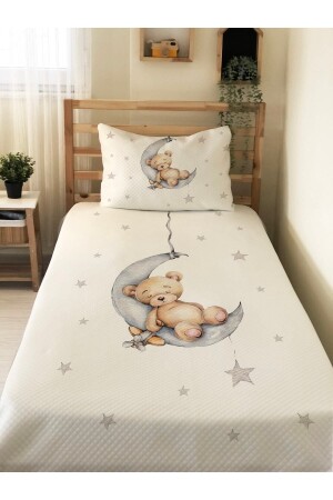 (MNZ-Ayda) دبّي (تيدي) نمط (بيبي و كِد) طباعة (بيك) واحد (بيك) مجموعة (160x230) أبيض (83 - Evmila