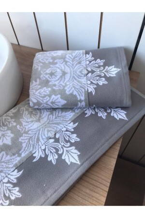 MNZ-Ayda اللون الخشني من اليد والوجهه منشفة (2 قطعة رمدية) 2121945256 - Özdilek