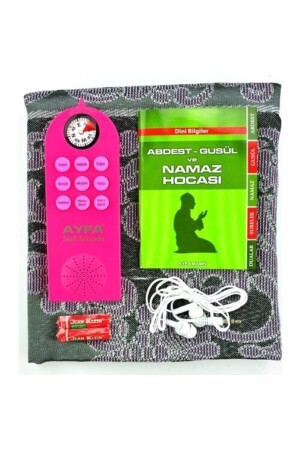 فرشاة صلاة MNZ-Ayfa مع فرشاة صلاة صوتية مع خريطة تدريس الصلاة (الأزرق الوردي) - Ayfa Basın Yayın