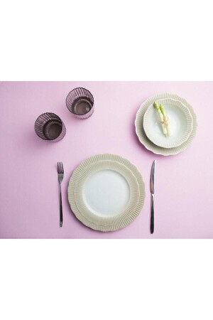 MNZ-Ayliz Beige 24 قطعة عشاء مجموعة 6 أشخاص 04por033834 10064117 - Porland
