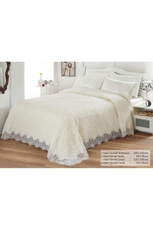 غطاء عروسية من طراز MNZ-Aymira Dowry Set في صندوق دولي فرنسي من طراز Laced Dowry Box THR008 - Titiz