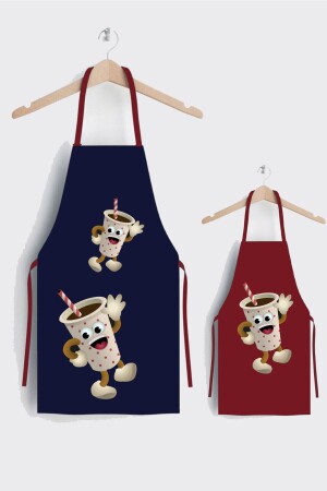 MNZ-Ays المنزلي البحرية الزرقاء الحمراء الأم والأطفال 2 قطع مطبخ المفتاح مجموعة AYSO338 - AYSHOME