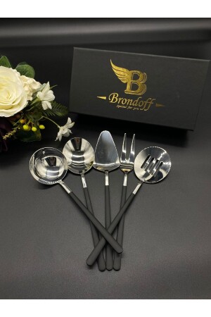 MNZ-B بحاما الأسود الفولاذ الخمس قطع طاولة صلصة مجموعة CMDCSGGTGS80 - BRONDOFF