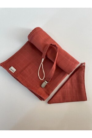 MNZ-Baby 100٪ القطن صغار المسلين مجموعة (80x90cm غطاء + Scarf + سدّة) مجموعة المسلين الركض - runbaby